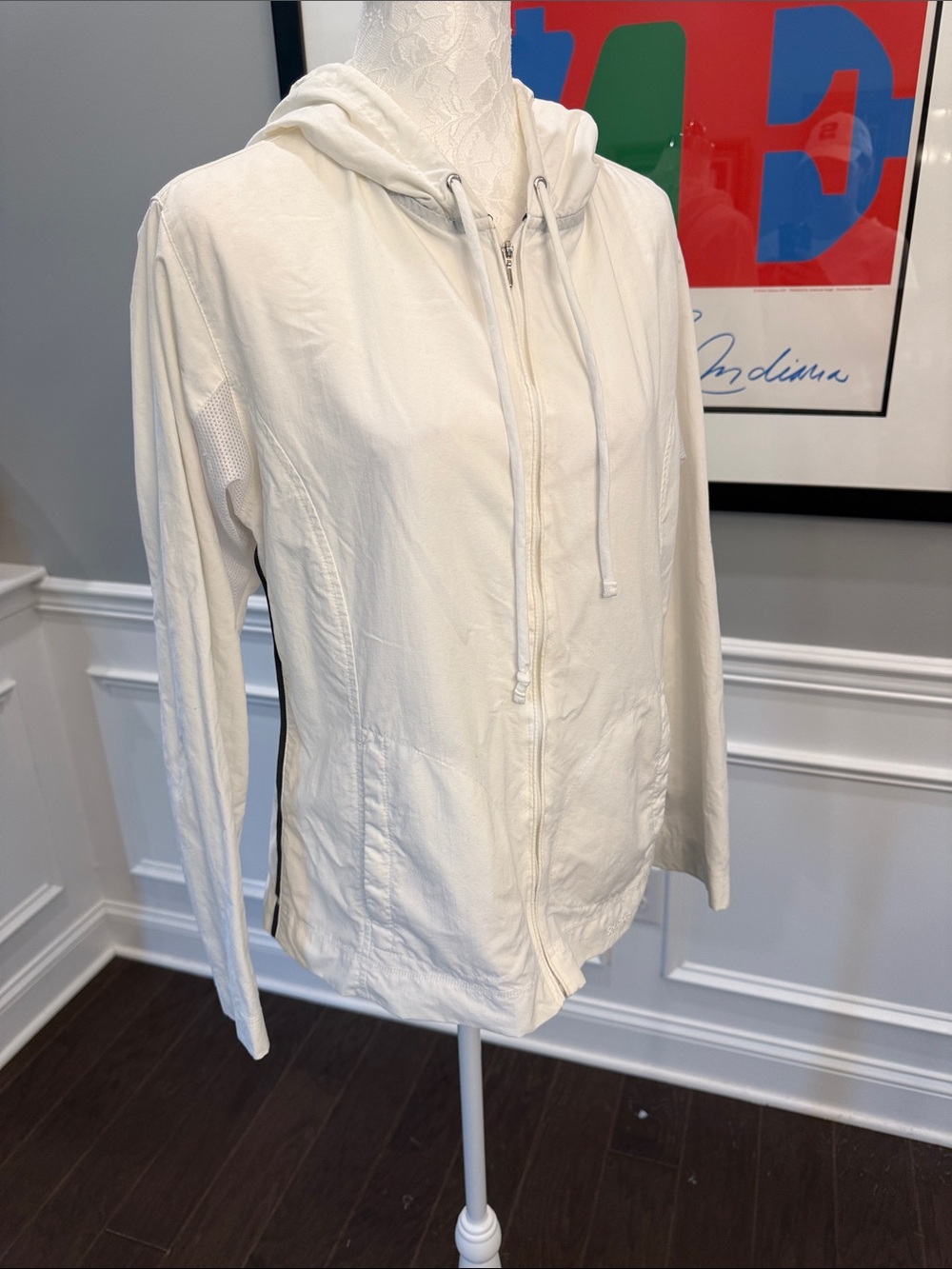 Solumbra by Sun Precautions White Relaxed Fit Hoody Jacket Sz W Small 100+ SPF